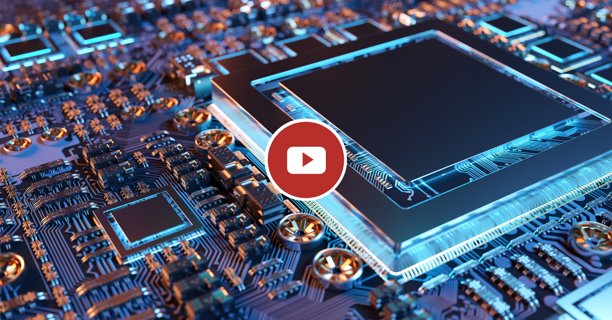 blue semiconductor chips with video icon--digital economy